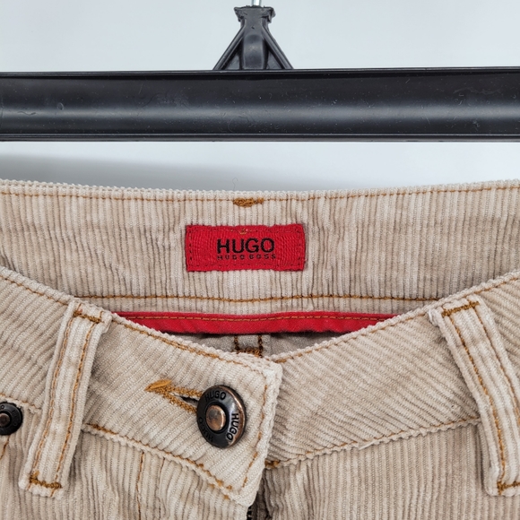 Hugo Boss flare courdoroy tan pants size 26 - Picture 3 of 4